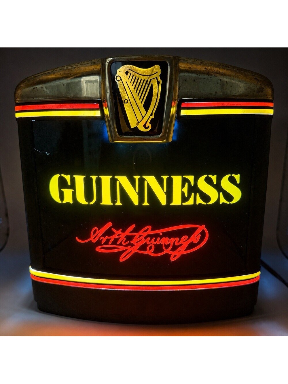 Vintage Guinness Illuminated Bar Light Sign Arthur Guinness Banner Equipment